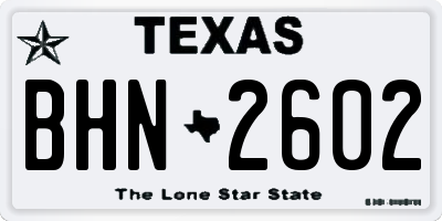 TX license plate BHN2602