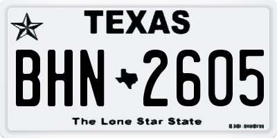 TX license plate BHN2605