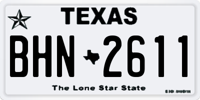 TX license plate BHN2611