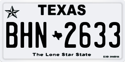 TX license plate BHN2633
