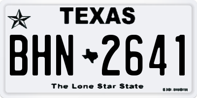 TX license plate BHN2641