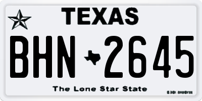 TX license plate BHN2645