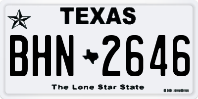 TX license plate BHN2646
