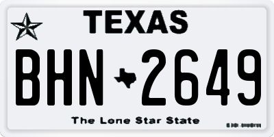 TX license plate BHN2649