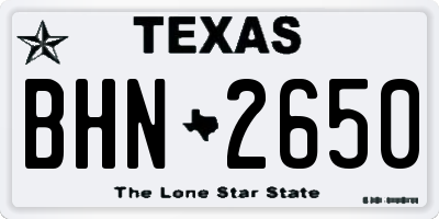 TX license plate BHN2650