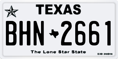 TX license plate BHN2661