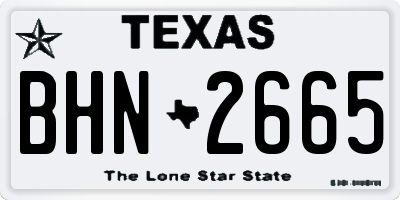 TX license plate BHN2665