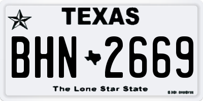 TX license plate BHN2669