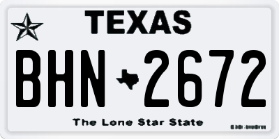 TX license plate BHN2672