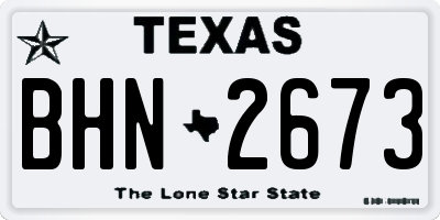 TX license plate BHN2673