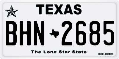 TX license plate BHN2685