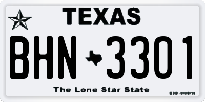 TX license plate BHN3301