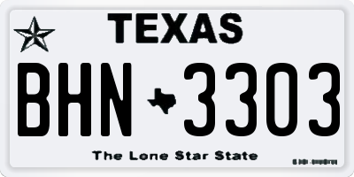 TX license plate BHN3303