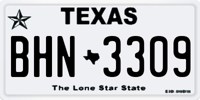 TX license plate BHN3309