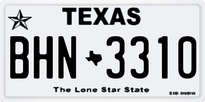 TX license plate BHN3310