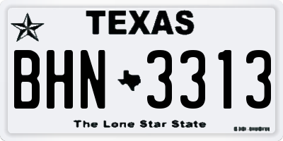 TX license plate BHN3313
