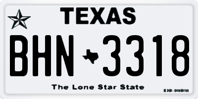 TX license plate BHN3318