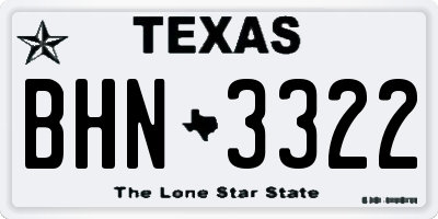 TX license plate BHN3322