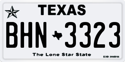 TX license plate BHN3323