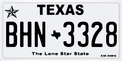TX license plate BHN3328