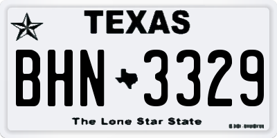 TX license plate BHN3329