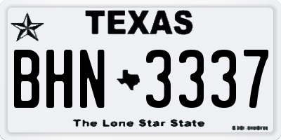 TX license plate BHN3337