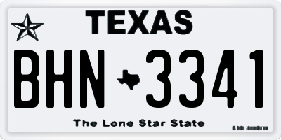 TX license plate BHN3341