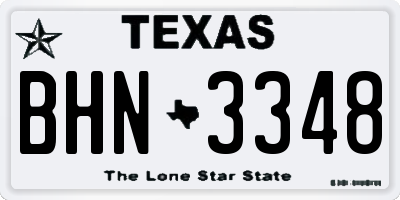 TX license plate BHN3348