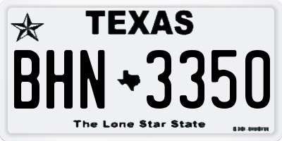 TX license plate BHN3350