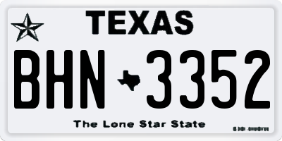 TX license plate BHN3352