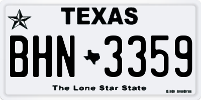 TX license plate BHN3359