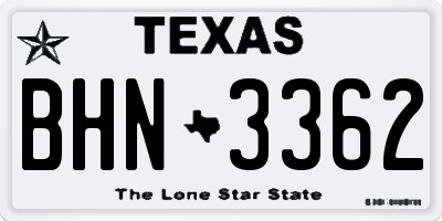 TX license plate BHN3362