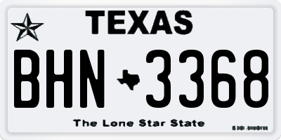 TX license plate BHN3368