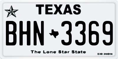 TX license plate BHN3369