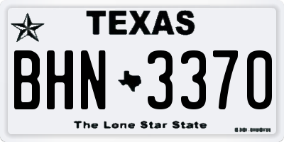 TX license plate BHN3370