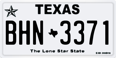 TX license plate BHN3371