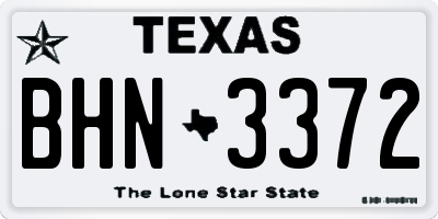TX license plate BHN3372