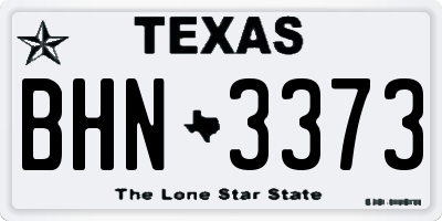 TX license plate BHN3373