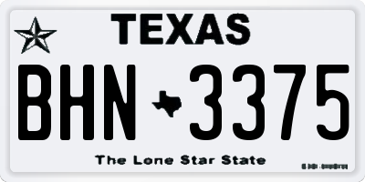 TX license plate BHN3375
