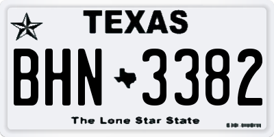 TX license plate BHN3382