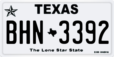 TX license plate BHN3392