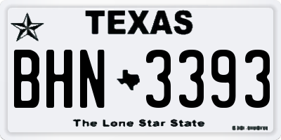 TX license plate BHN3393