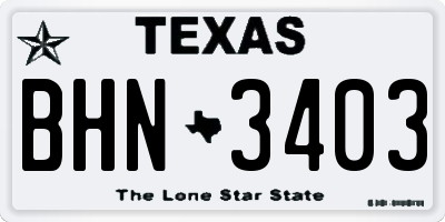 TX license plate BHN3403