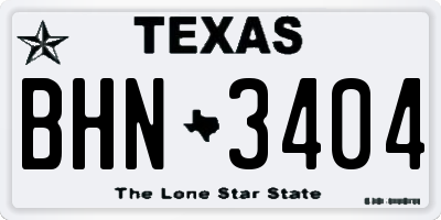 TX license plate BHN3404