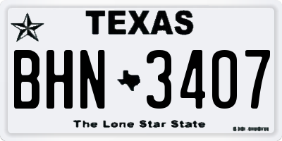 TX license plate BHN3407