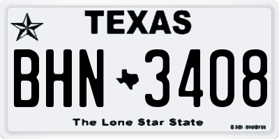 TX license plate BHN3408
