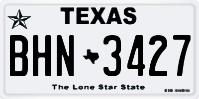 TX license plate BHN3427