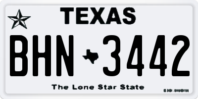 TX license plate BHN3442