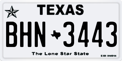 TX license plate BHN3443