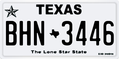 TX license plate BHN3446